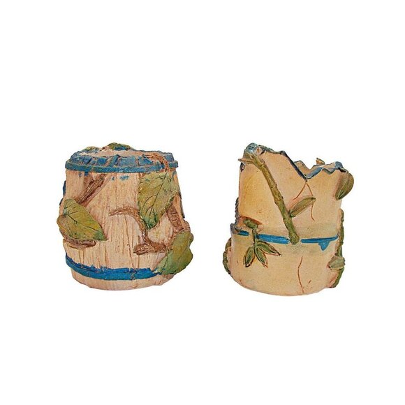 Mini Resin Bamboo Butterfly Bird Design Planters Trinket Dish Succulents Sz 3x3 - Picture 2 of 11